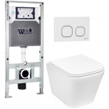 Подвесной унитаз с инсталляцией Weltwasser Amberg 506 ST / Gelbach 043 GL-WT / Amberg RD-WT 10000011869 белый глянцевый