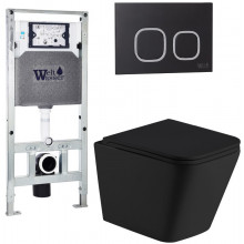 Подвесной унитаз с инсталляцией Weltwasser Amberg 506 ST / Gelbach 043 MT-BL / Amberg RD-BL 10000011990 черный матовый