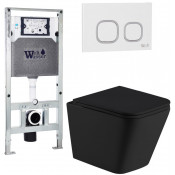 Подвесной унитаз с инсталляцией Weltwasser Amberg 506 ST / Gelbach 043 MT-BL / Amberg RD-WT 10000011993 черный матовый