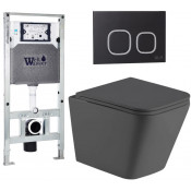 Подвесной унитаз с инсталляцией Weltwasser Amberg 506 ST / Gelbach 043 MT-GR / Amberg RD-BL 10000012030 серый матовый