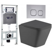 Подвесной унитаз с инсталляцией Weltwasser Amberg 506 ST / Gelbach 043 MT-GR / Amberg RD-CR 10000012031 серый матовый