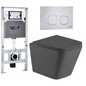 Подвесной унитаз с инсталляцией Weltwasser Amberg 506 ST / Gelbach 043 MT-GR / Amberg RD-MT CR 10000012032 серый матовый