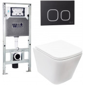 Подвесной унитаз с инсталляцией Weltwasser Amberg 506 ST / Gelbach 043 MT-WT / Amberg RD-BL 10000011906 белый матовый