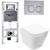 Подвесной унитаз с инсталляцией Weltwasser Amberg 506 ST / Gelbach 043 MT-WT / Amberg RD-CR 10000011907 белый матовый