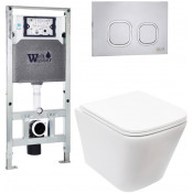 Подвесной унитаз с инсталляцией Weltwasser Amberg 506 ST / Gelbach 043 MT-WT / Amberg RD-MT CR 10000011908 белый матовый