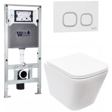 Подвесной унитаз с инсталляцией Weltwasser Amberg 506 ST / Gelbach 043 MT-WT / Amberg RD-WT 10000011909 белый матовый