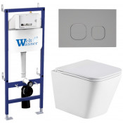 Подвесной унитаз с инсталляцией Weltwasser Bamberg 460 / Gelbach 043 MT-WT / Bamberg CR 10000012800 белый матовый