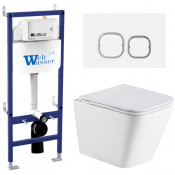 Подвесной унитаз с инсталляцией Weltwasser Bamberg 460 / Gelbach 043 MT-WT / Bamberg WT 10000012801 белый матовый