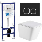 Подвесной унитаз с инсталляцией Weltwasser Bamberg 460 / Gelbach 043 GL-WT / Bamberg BL 10000012809 белый глянцевый