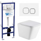 Подвесной унитаз с инсталляцией Weltwasser Bamberg 460 / Gelbach 043 GL-WT / Bamberg WT 10000012811 белый глянцевый