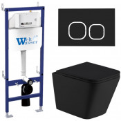 Подвесной унитаз с инсталляцией Weltwasser Bamberg 460 / Gelbach 043 MT-BL / Bamberg BL 10000012787 черный матовый