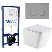 Подвесной унитаз с инсталляцией Weltwasser Bamberg 525 / Gelbach 043 GL-WT / Bamberg CR 10000012813 белый глянцевый