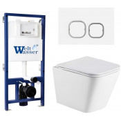 Подвесной унитаз с инсталляцией Weltwasser Bamberg 525 / Gelbach 043 GL-WT / Bamberg WT 10000012814 белый глянцевый