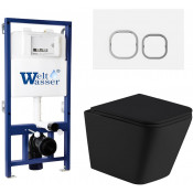 Подвесной унитаз с инсталляцией Weltwasser Bamberg 525 / Gelbach 043 MT-BL / Bamberg WT 10000012794 черный матовый