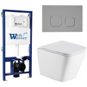 Подвесной унитаз с инсталляцией Weltwasser Bamberg 525 / Gelbach 043 MT-WT / Bamberg CR 10000012803 белый матовый