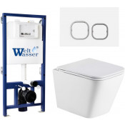 Подвесной унитаз с инсталляцией Weltwasser Bamberg 525 / Gelbach 043 MT-WT / Bamberg WT 10000012804 белый матовый