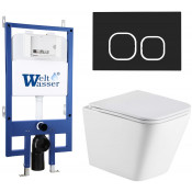 Подвесной унитаз с инсталляцией Weltwasser Bamberg 545 / Gelbach 043 GL-WT / Bamberg BL 10000012815 белый глянцевый