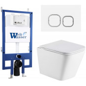 Подвесной унитаз с инсталляцией Weltwasser Bamberg 545 / Gelbach 043 GL-WT / Bamberg WT 10000012817 белый глянцевый