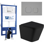 Подвесной унитаз с инсталляцией Weltwasser Bamberg 545 / Gelbach 043 MT-BL / Bamberg CR 10000012796 черный матовый