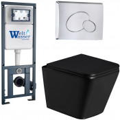 Подвесной унитаз с инсталляцией Weltwasser Marberg 410 / Gelbach 043 GL-BL / MAR 410 RD CR 10000011951 черный глянцевый