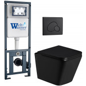 Подвесной унитаз с инсталляцией Weltwasser Marberg 410 / Gelbach 043 GL-BL / MAR 410 RD MT-BL 10000011953 черный глянцевый