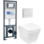 Подвесной унитаз с инсталляцией Weltwasser Marberg 410 / Gelbach 043 GL-WT / MAR 410 RD GL-WT 10000011872 белый глянцевый