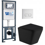 Подвесной унитаз с инсталляцией Weltwasser Marberg 410 / Gelbach 043 MT-BL / MAR 410 SE GL-WT 10000011999 черный матовый