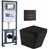 Подвесной унитаз с инсталляцией Weltwasser Marberg 410 / Gelbach 043 MT-BL / MAR 410 SE MT-BL 10000012000 черный матовый