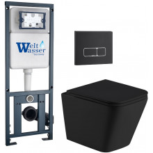 Подвесной унитаз с инсталляцией Weltwasser Marberg 410 / Gelbach 043 MT-BL / MAR 410 SE MT-BL 10000012000 черный матовый