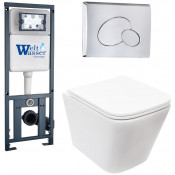 Подвесной унитаз с инсталляцией Weltwasser Marberg 410 / Gelbach 043 MT-WT / MAR 410 RD CR 10000011911 белый матовый