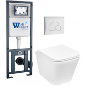 Подвесной унитаз с инсталляцией Weltwasser Marberg 410 / Gelbach 043 MT-WT / MAR 410 RD GL-WT 10000011912 белый матовый