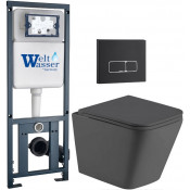 Подвесной унитаз с инсталляцией Weltwasser Marberg 410 / Gelbach 043 MT-GR / MAR 410 SE MT-BL 10000012040 серый матовый