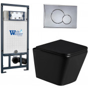 Подвесной унитаз с инсталляцией Weltwasser Marberg 507 / Gelbach 043 GL-BL / MAR 507 RD CR 10000011958 черный глянцевый