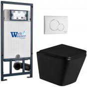 Подвесной унитаз с инсталляцией Weltwasser Marberg 507 / Gelbach 043 GL-BL / MAR 507 RD GL-WT 10000011959 черный глянцевый
