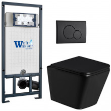 Подвесной унитаз с инсталляцией Weltwasser Marberg 507 / Gelbach 043 GL-BL / MAR 507 RD MT-BL 10000011960 черный глянцевый