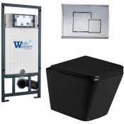 Подвесной унитаз с инсталляцией Weltwasser Marberg 507 / Gelbach 043 GL-BL / MAR 507 SE CR 10000011961 черный глянцевый