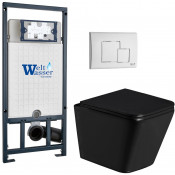 Подвесной унитаз с инсталляцией Weltwasser Marberg 507 / Gelbach 043 GL-BL / MAR 507 SE GL-WT 10000011962 черный глянцевый