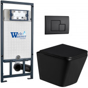Подвесной унитаз с инсталляцией Weltwasser Marberg 507 / Gelbach 043 GL-BL / MAR 507 SE MT-BL 10000011963 черный глянцевый