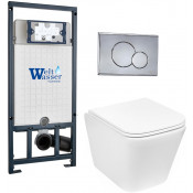 Подвесной унитаз с инсталляцией Weltwasser Marberg 507 / Gelbach 043 GL-WT / MAR 507 RD CR 10000011878 белый глянцевый