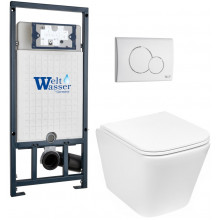 Подвесной унитаз с инсталляцией Weltwasser Marberg 507 / Gelbach 043 GL-WT / MAR 507 RD GL-WT 10000011879 белый глянцевый