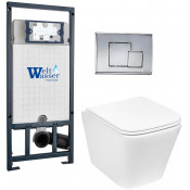 Подвесной унитаз с инсталляцией Weltwasser Marberg 507 / Gelbach 043 GL-WT / MAR 507 SE CR 10000011881 белый глянцевый