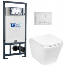 Подвесной унитаз с инсталляцией Weltwasser Marberg 507 / Gelbach 043 GL-WT / MAR 507 SE GL-WT 10000011882 белый глянцевый