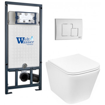 Подвесной унитаз с инсталляцией Weltwasser Marberg 507 / Gelbach 043 GL-WT / MAR 507 SE GL-WT 10000011882 белый глянцевый