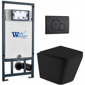 Подвесной унитаз с инсталляцией Weltwasser Marberg 507 / Gelbach 043 MT-BL / MAR 507 RD MT-BL 10000012004 черный матовый