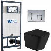 Подвесной унитаз с инсталляцией Weltwasser Marberg 507 / Gelbach 043 MT-BL / MAR 507 SE CR 10000012005 черный матовый