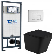 Подвесной унитаз с инсталляцией Weltwasser Marberg 507 / Gelbach 043 MT-BL / MAR 507 SE GL-WT 10000012006 черный матовый