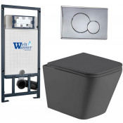 Подвесной унитаз с инсталляцией Weltwasser Marberg 507 / Gelbach 043 MT-GR / MAR 507 RD CR 10000012042 серый матовый