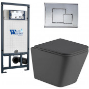 Подвесной унитаз с инсталляцией Weltwasser Marberg 507 / Gelbach 043 MT-GR / MAR 507 SE CR 10000012045 серый матовый