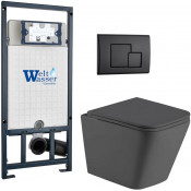 Подвесной унитаз с инсталляцией Weltwasser Marberg 507 / Gelbach 043 MT-GR  / MAR 507 SE MT-BL 10000012047 серый матовый