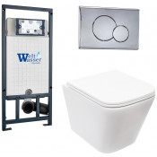 Подвесной унитаз с инсталляцией Weltwasser Marberg 507 / Gelbach 043 MT-WT / MAR 507 RD CR 10000011918 белый матовый